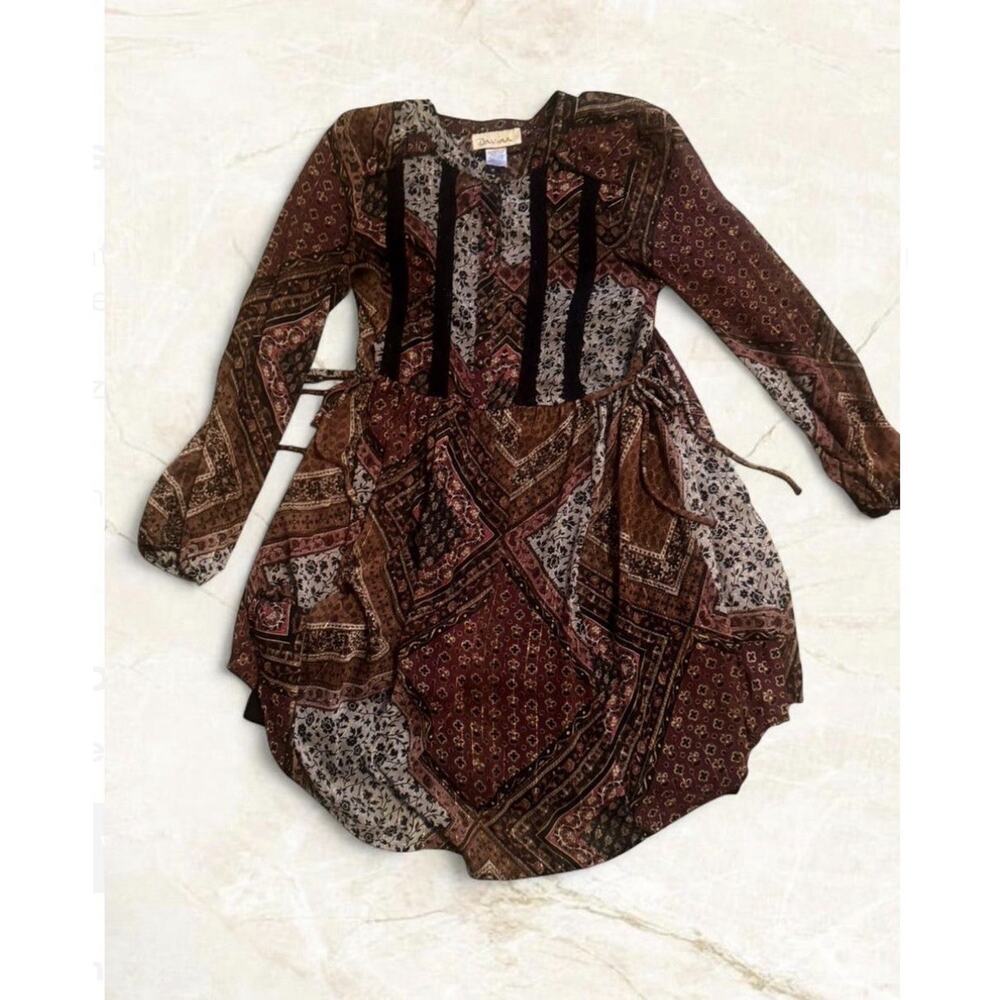 Patchwork Y2K Fairy-core Inspired Paisley Print Dress Size Medium Boho Cottage